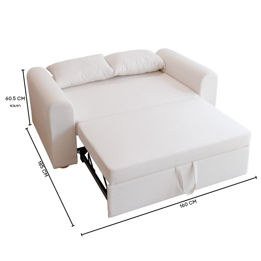 โซฟาเบด CCR FURNITURE รุ่น NARA (นารา) ขนาด 160 cm. ผ้าพรีเมียมสะท้อนน้ำ VC FABRIC สีขาว (FLO843-01)_5