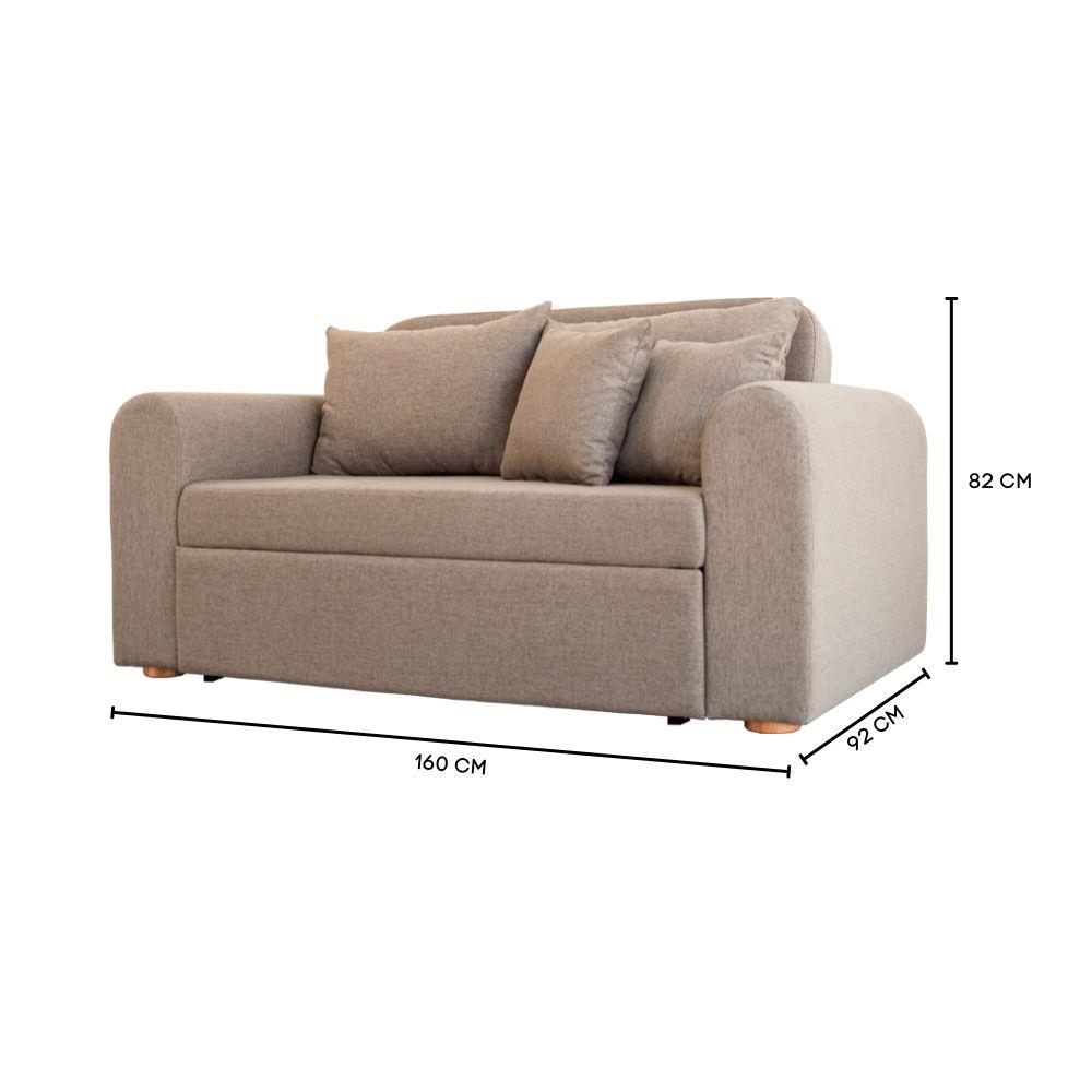 โซฟาเบด CCR FURNITURE รุ่น NARA (นารา) ขนาด 160 cm. ผ้าพรีเมียมสะท้อนน้ำ VC FABRIC สีน้ำตาล (FLO843-10)_6