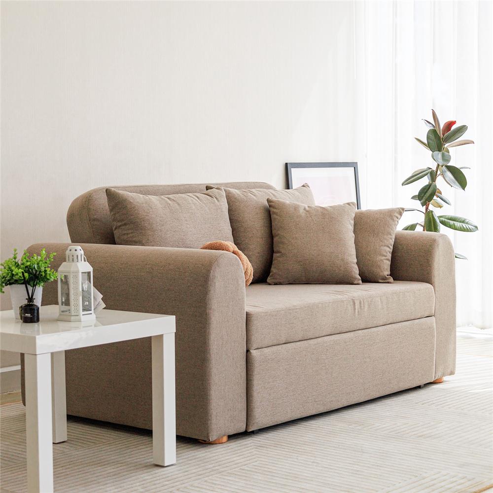 โซฟาเบด CCR FURNITURE รุ่น NARA (นารา) ขนาด 160 cm. ผ้าพรีเมียมสะท้อนน้ำ VC FABRIC สีน้ำตาล (FLO843-10)_4
