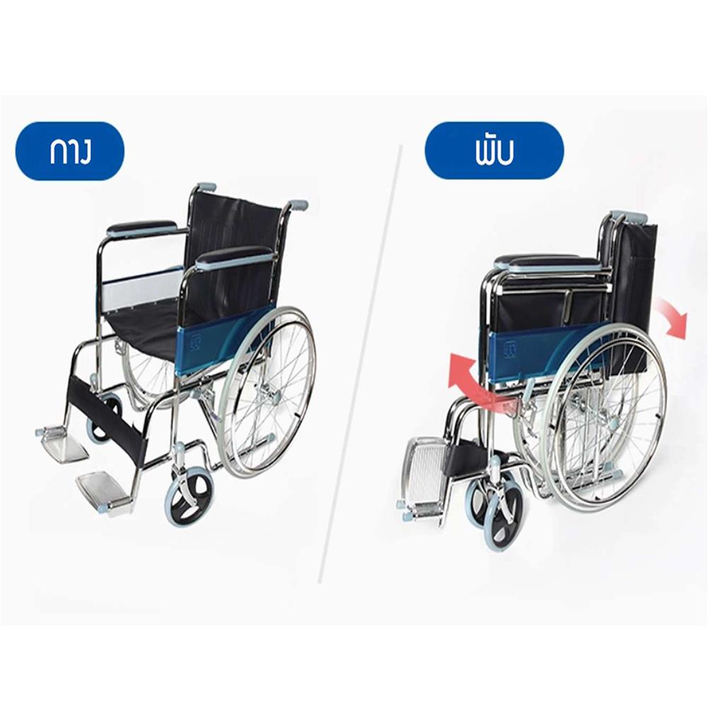 รถเข็นวีลเชร์ MEDILA BASIX DY01809 สเปคโรงพยาบาล ดำ_4