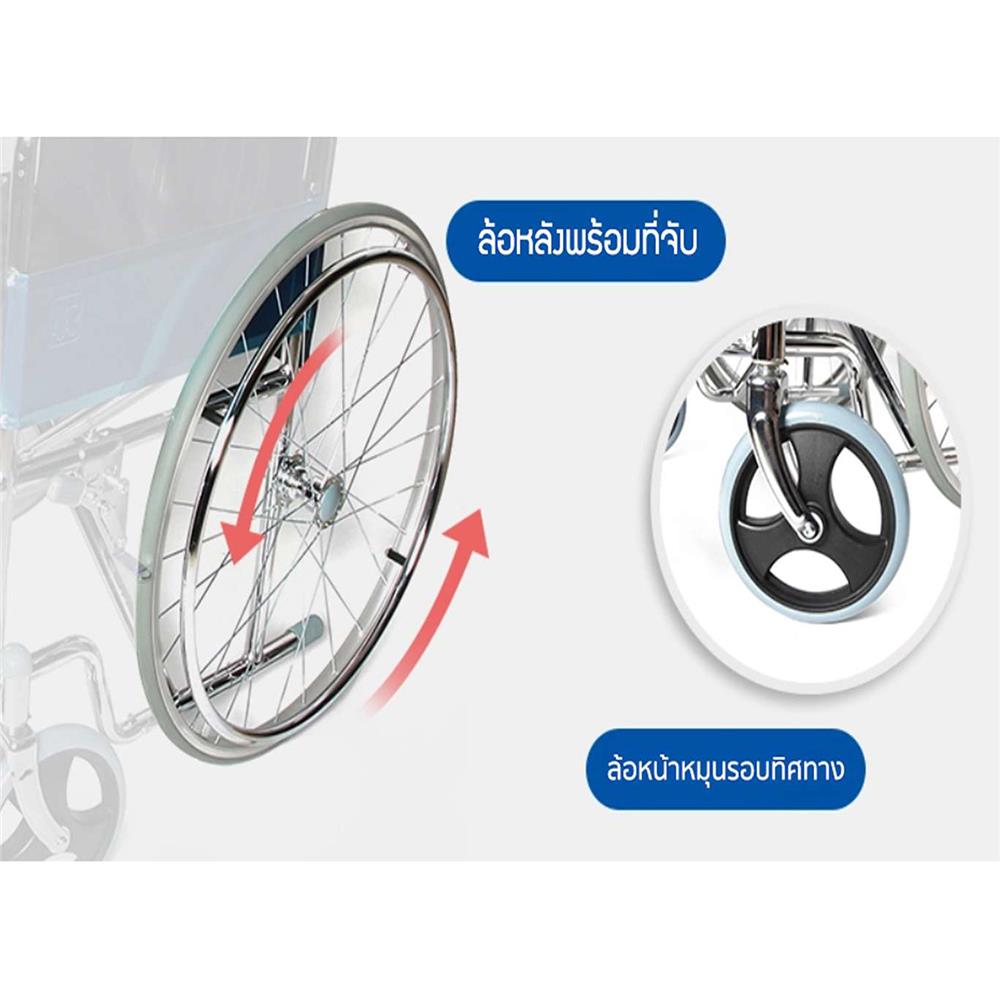 รถเข็นวีลเชร์ MEDILA BASIX DY01809 สเปคโรงพยาบาล ดำ_5