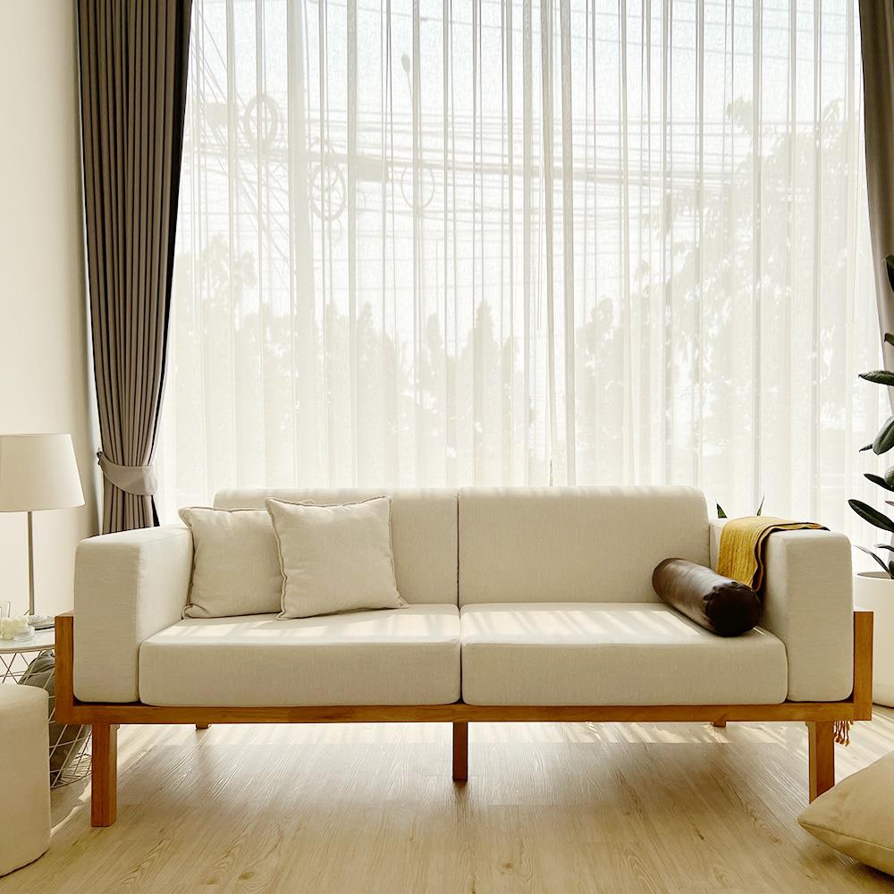 โซฟา RENITA HOME รุ่น LUND 200x80cm. ผ้ากึ่งกำมะหยี่ สะท้อนน้ำ สีครีม (HPP947/03)_5