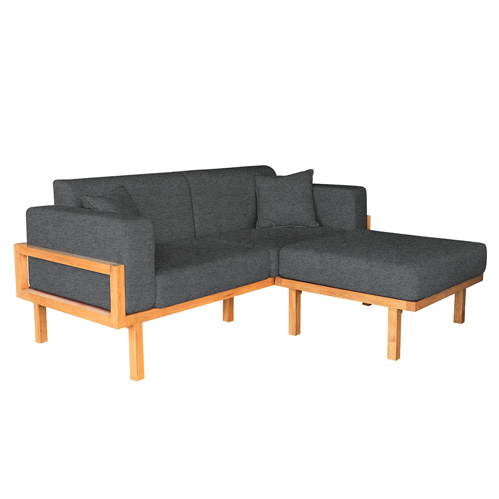 โซฟาเข้ามุม RENITA HOME รุ่น LUND 200x160cm. ผ้ากึ่งกำมะหยี่ สะท้อนน้ำ สีเทาเข้ม (HPP947/02)_2