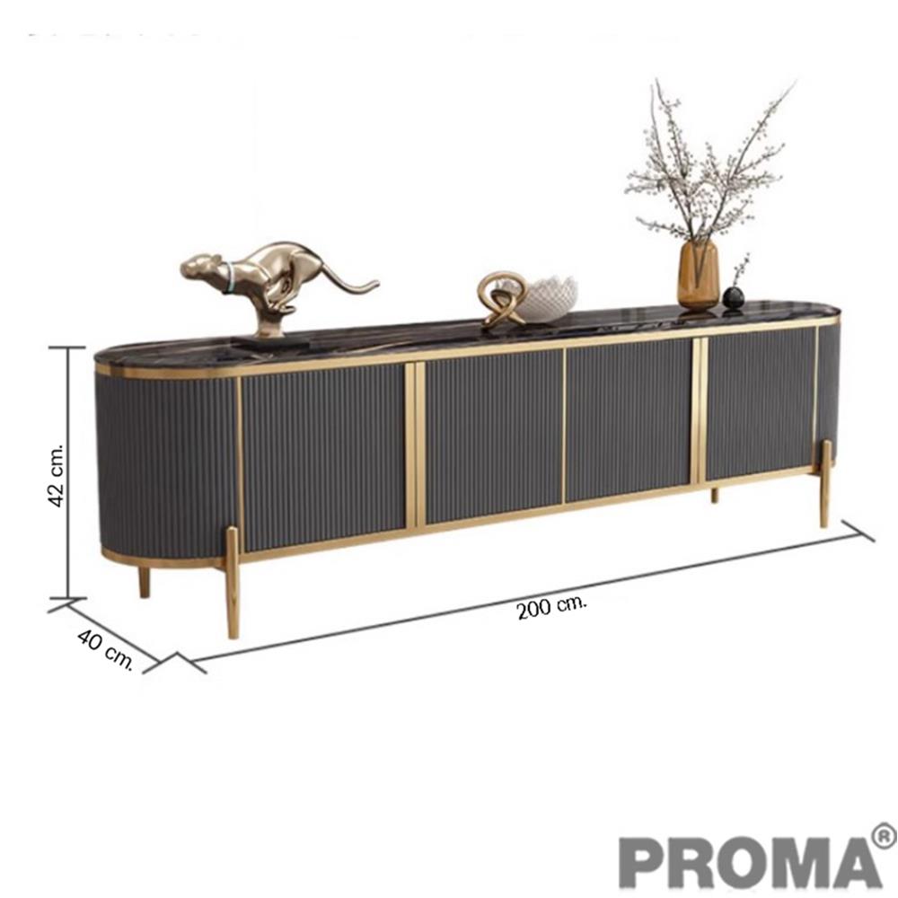 [Pre-order] ตู้วางทีวี PROMA IT-FF-04BB สีดำ/ทอง_3