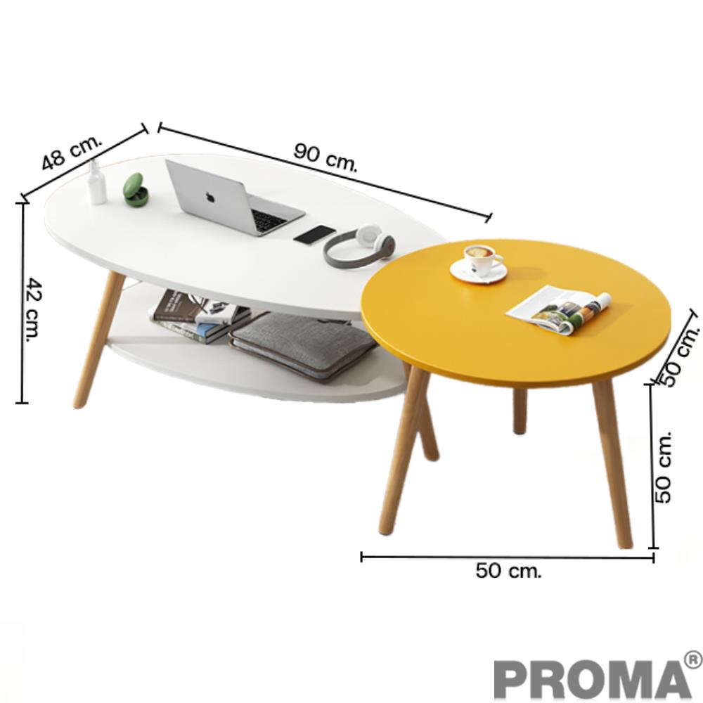 [Pre-order] โต๊ะกลาง PROMA-CTB-64W ขาว/เหลือง_5
