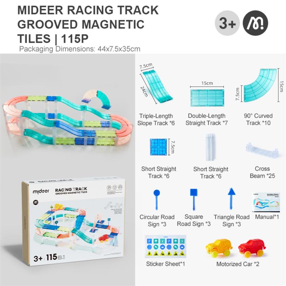 แม่เหล็กตัวต่อสีรุ้งMIDEER MD6395 RACING_5