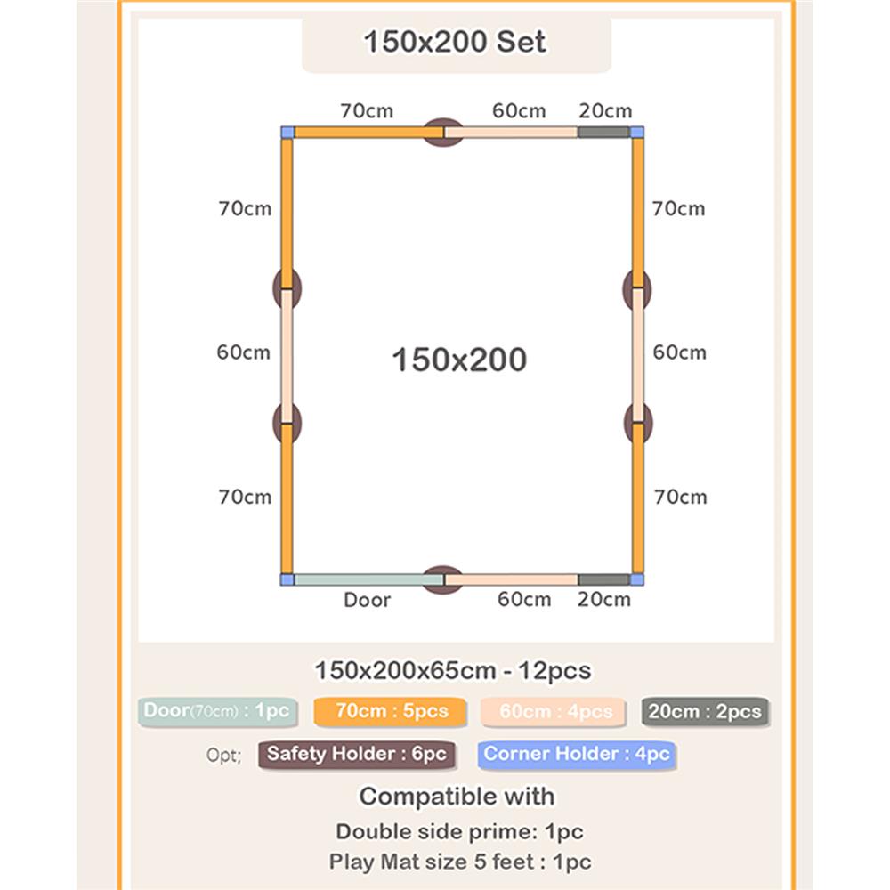 คอกกั้นเด็ก PARKLON NR5FTW 150X200X65CM_5