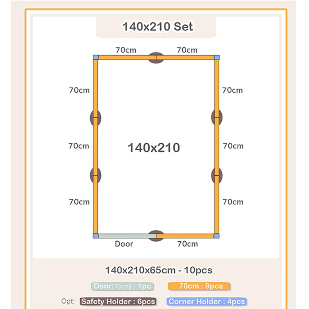 คอกกั้นเด็ก PARKLON NR210B 140X210X65CM_2