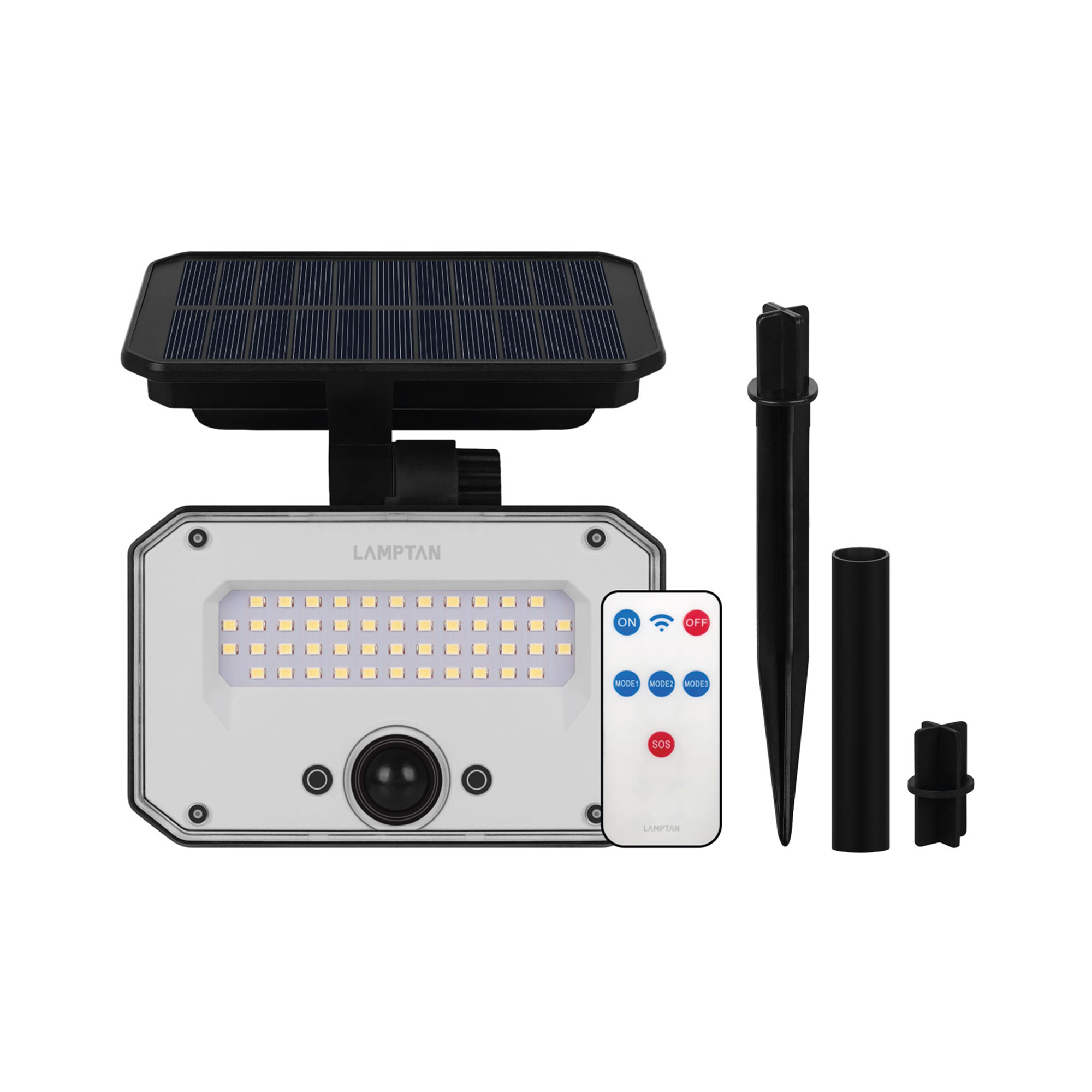 ไฟผนังภายนอก SOLAR LAMPTAN ELITE 10 วัตต์ WARM WHITE สีดำ