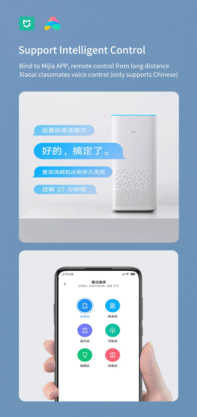 เครื่องล้างจานตั้งโต๊ะ XIAOMI DISHWASHER WHT