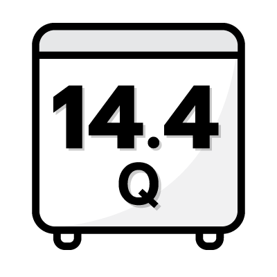 ปริมาตรความจุ 14.4 คิว
