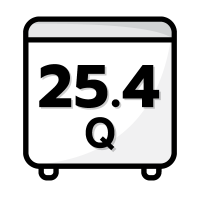 ปริมาตรความจุ 25.4 คิว