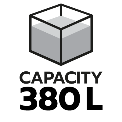 ปริมาตรความจุ 380 ลิตร