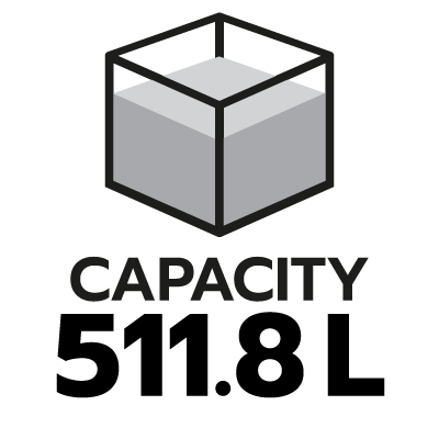 ปริมาตรความจุ 511.8 ลิตร