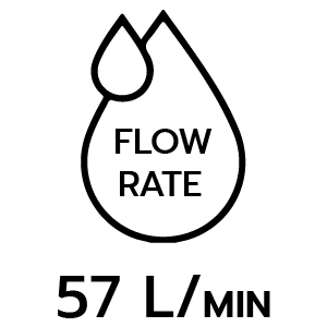 ปริมาณน้ำลิตร/นาที 57