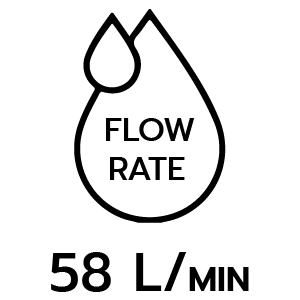 ปริมาณน้ำลิตร/นาที 58