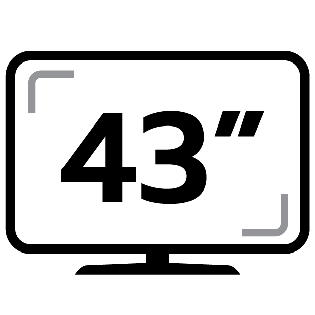ขนาดหน้าจอ 43 นิ้ว