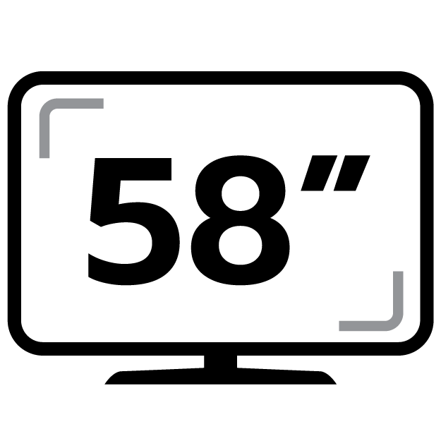 ขนาดหน้าจอ 58 นิ้ว