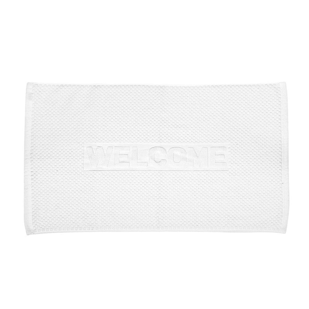 TOWEL RUG HOME LIVING STYLE WELCOME 17X28" WHITE