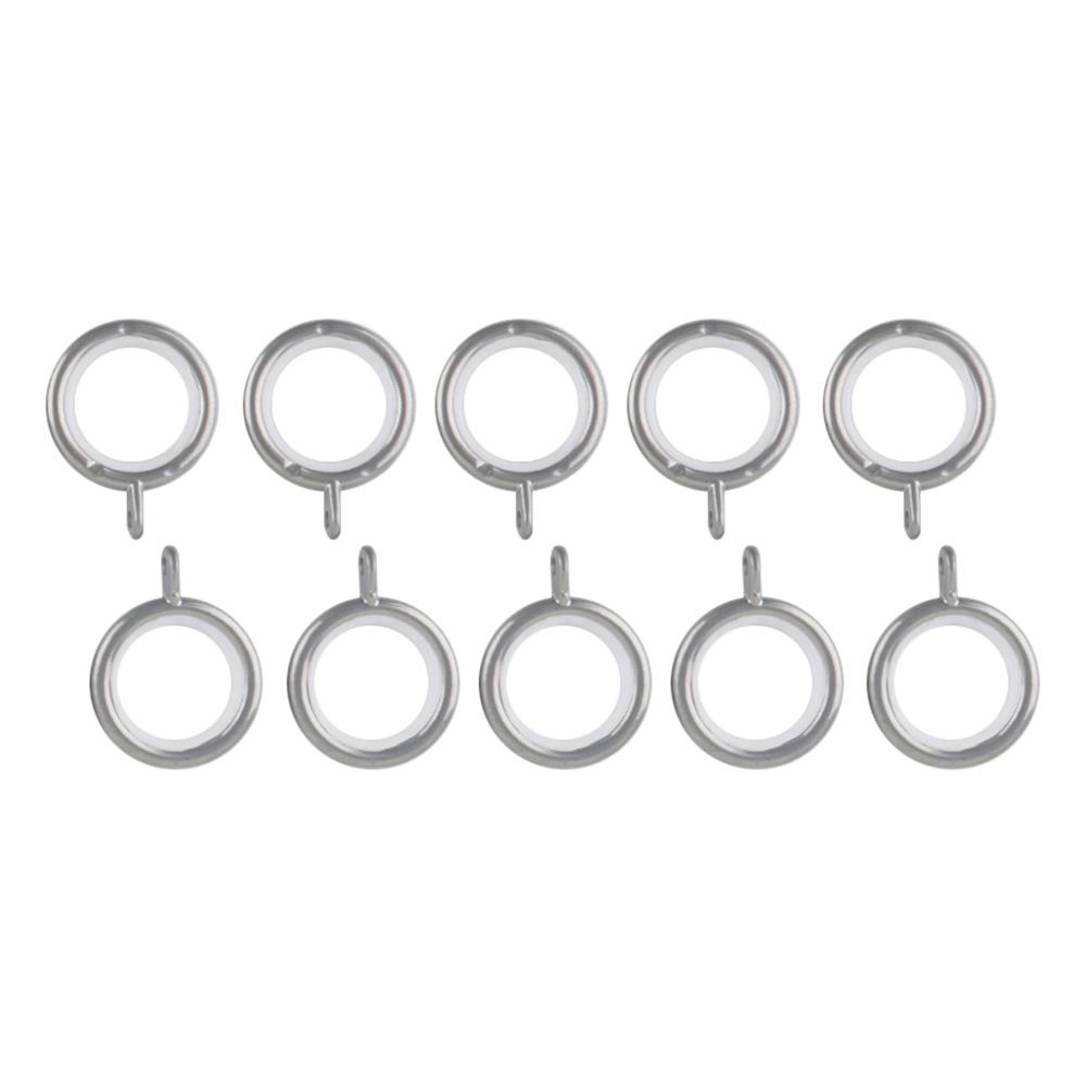 STEEL CURTAIN RINGS HOME LIVING STYLE 30MM SILVER 10PCS