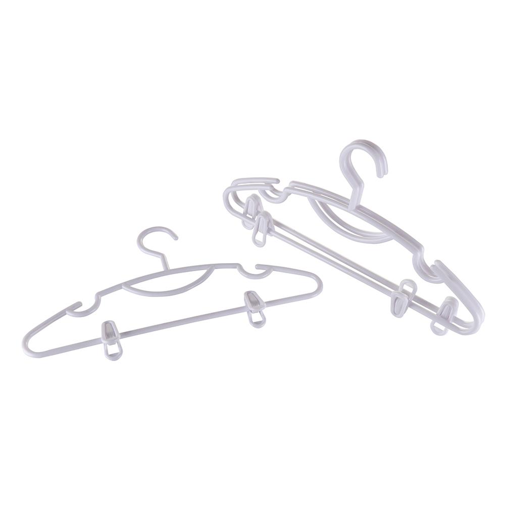 CLOTHES HANGER WITH CLIPS PLIM H022AA-W WHITE PACK3