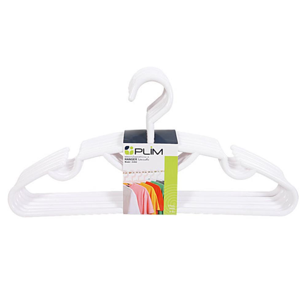 CLOTHES HANGER PLIM H022-W WHITE PACK6