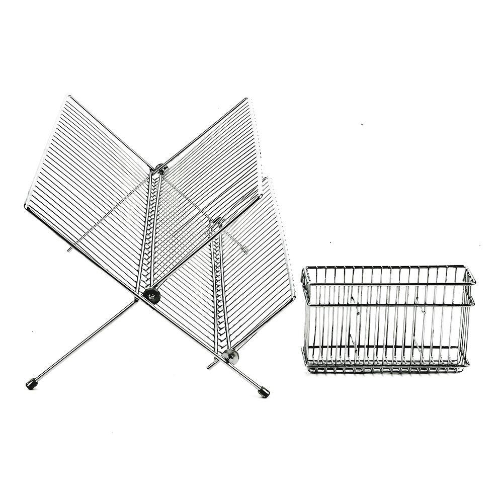 X-SHAPED DISH DRAINER RACK WITH CUTLERY HOLDER HP-015