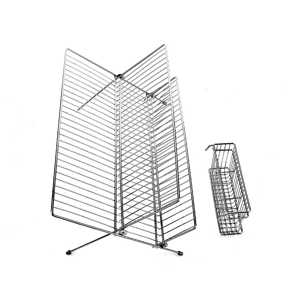 X-SHAPED DISH DRAINER RACK WITH CUTLERY HOLDER HP-015