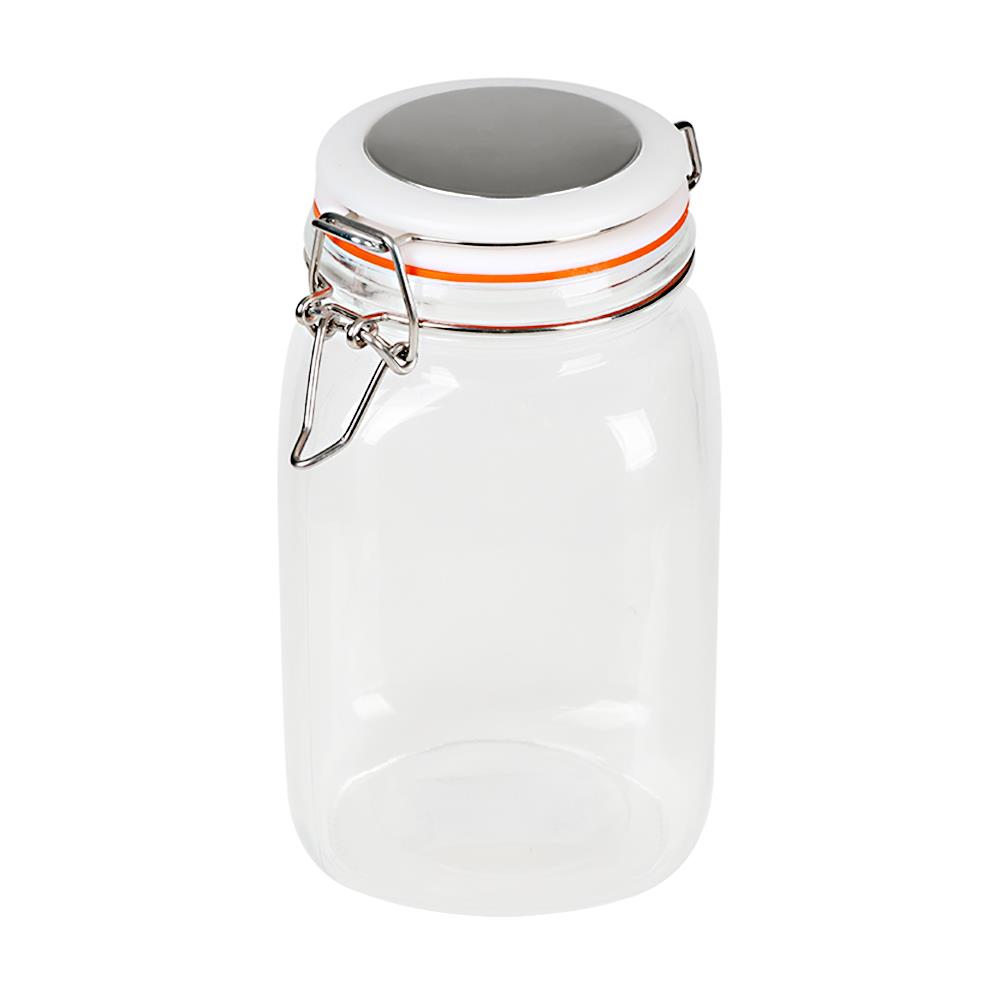 GLASS CANISTER ROUND L WHITE