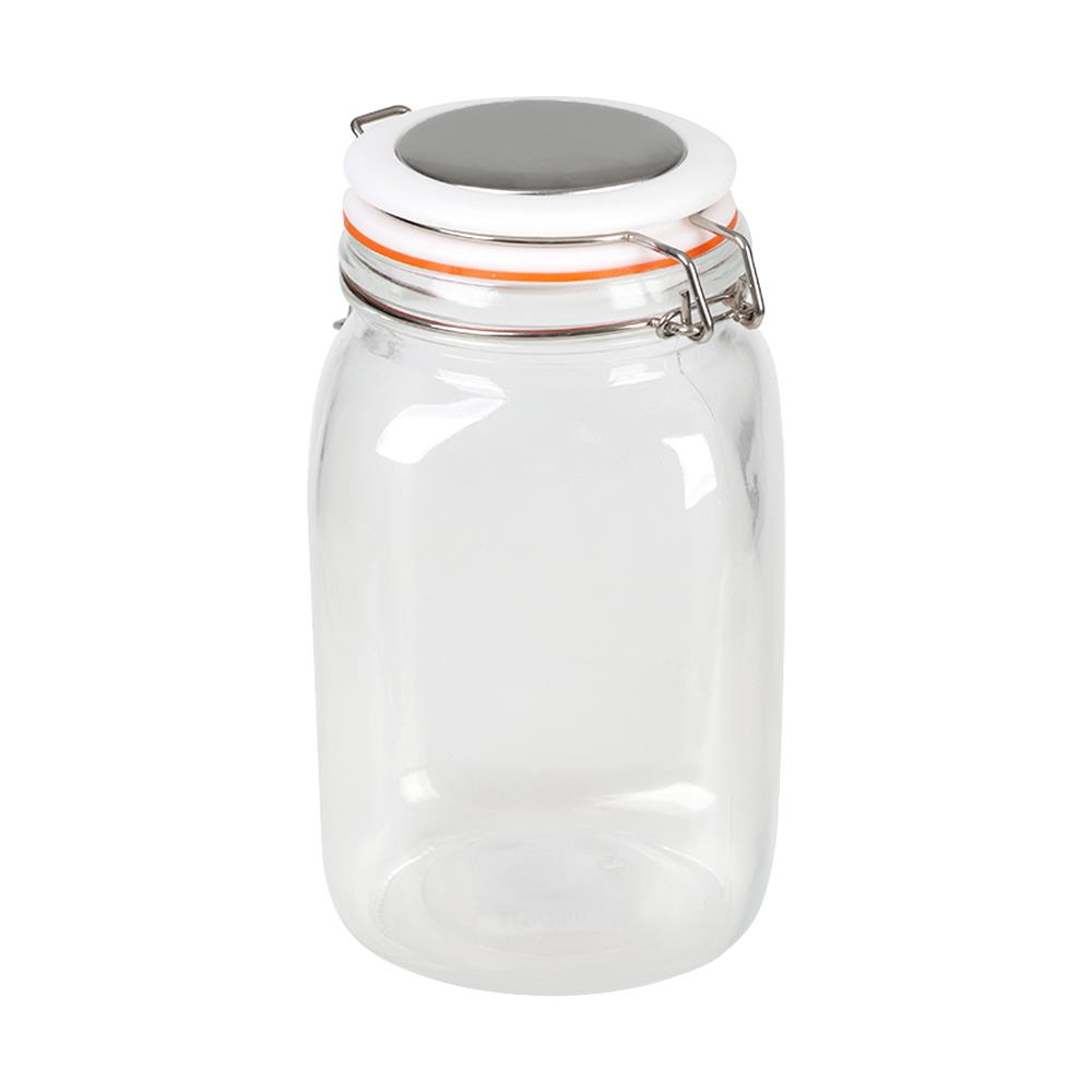 GLASS CANISTER ROUND L WHITE