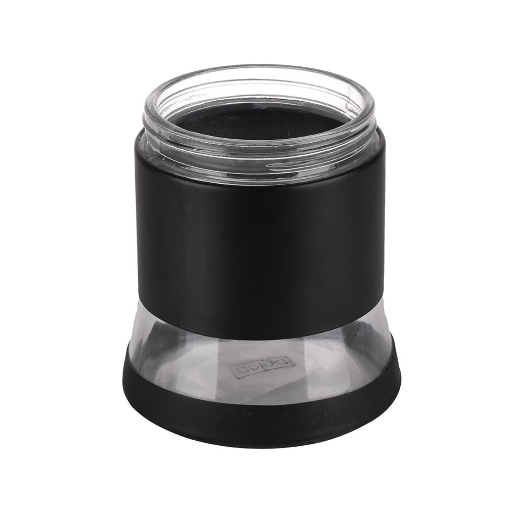 ROUND GLASS CANISTER WITH SCREW LID S BLACK