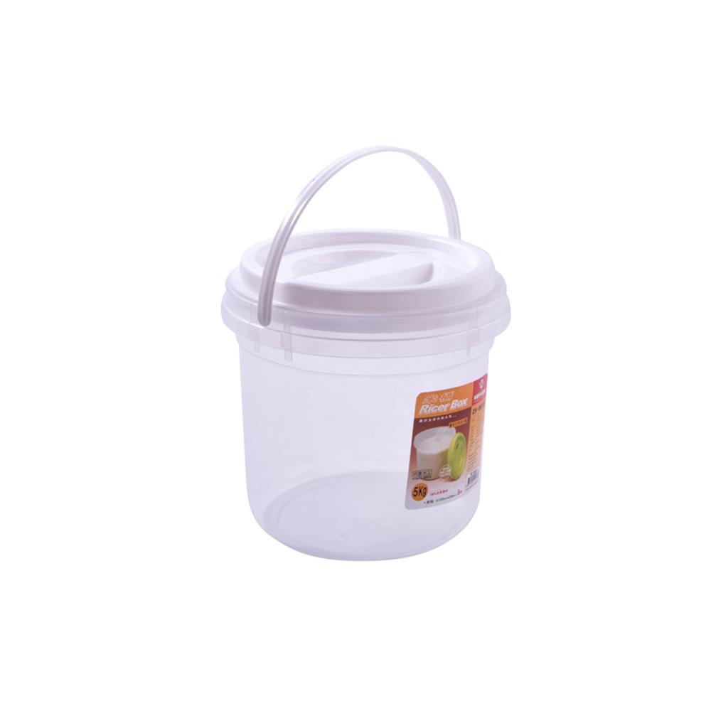 PLASTIC RICE CONTAINER KEYWAY 5KG WHITE