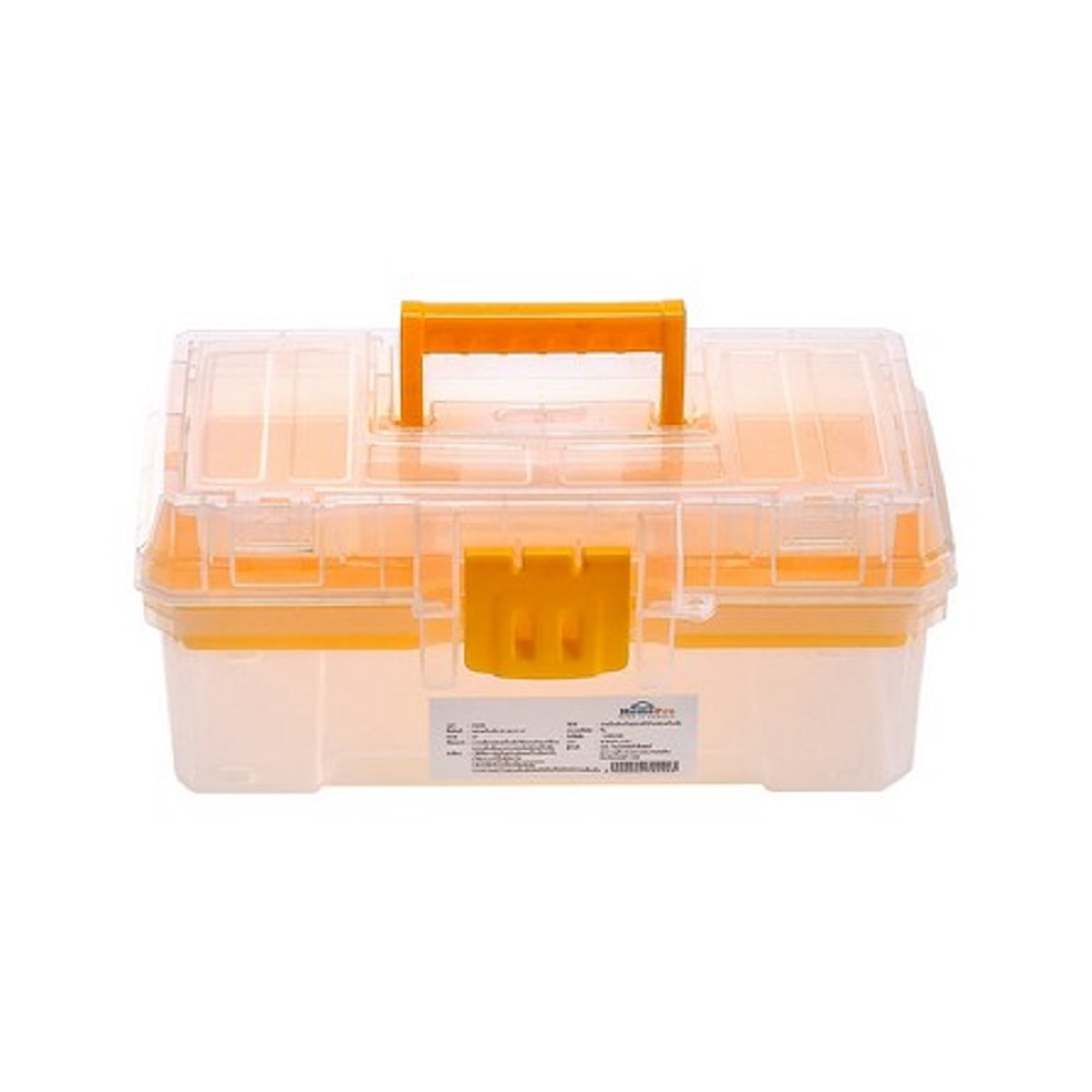 HOMEPRO HUALEI TOOL BOX PLASTIC WITH TRAY CLEAR 12INCH W30.5XD17XH14.5 CM