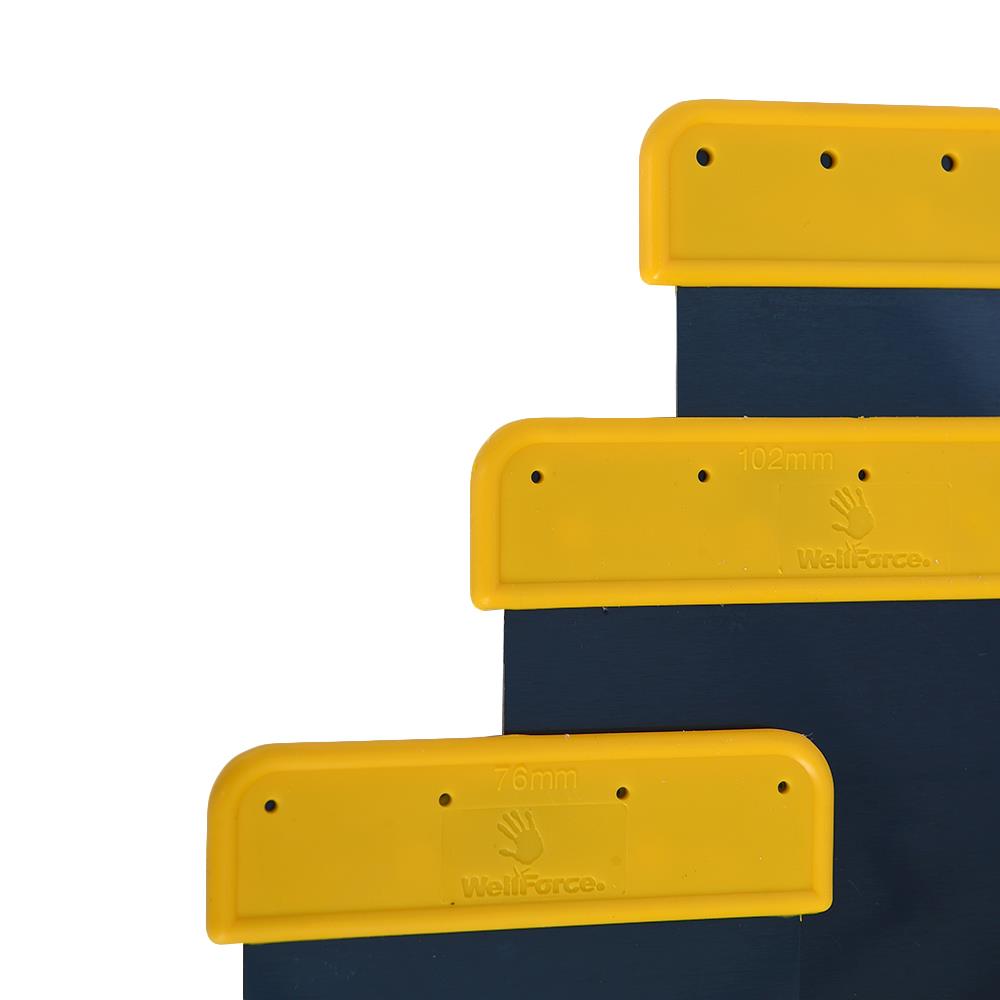 FILLING KNIFE SET WELL FORCE 3EA/SET BLUE-YELLOW