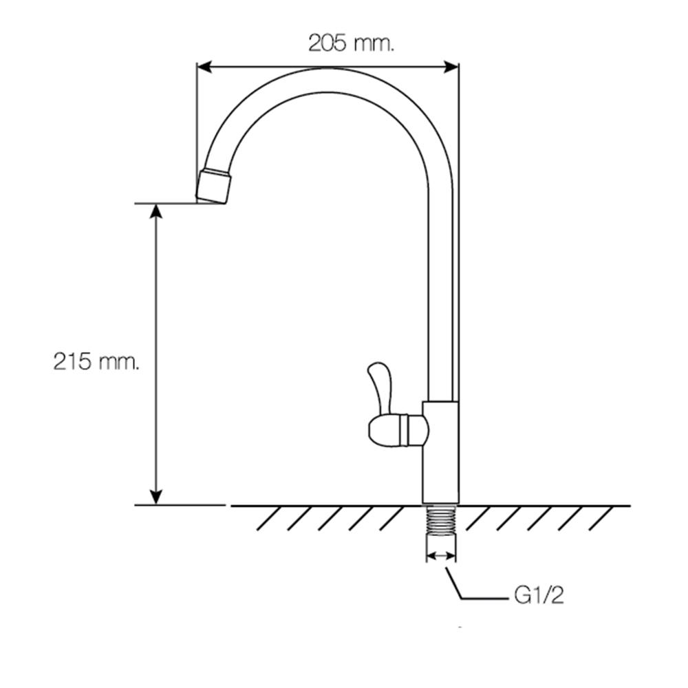 SINK FAUCET MOYA PN-89C12 CHROME