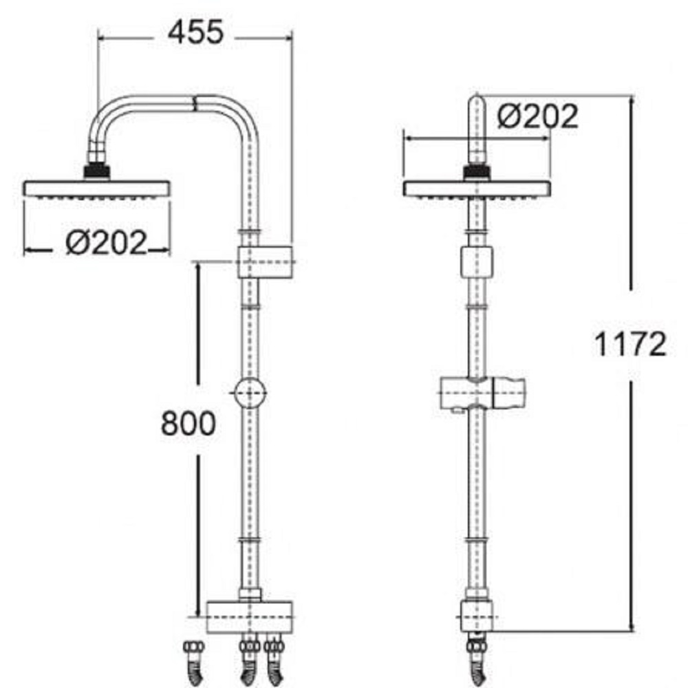 AMERICAN STANDARD RAIN SHOWER A-6110-978-906 W20.2XD50.6XH117.2 CM SILVER