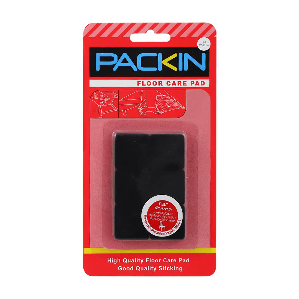 SQUARE FELT PAD PACK IN 25X3MM BLACK 12EA
