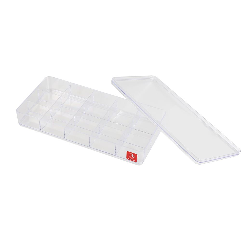 STORAGE BOX WITH 15 COMPARTMENTS BOXBOX BB010415 13.5X28.2X4.8CM CLEAR