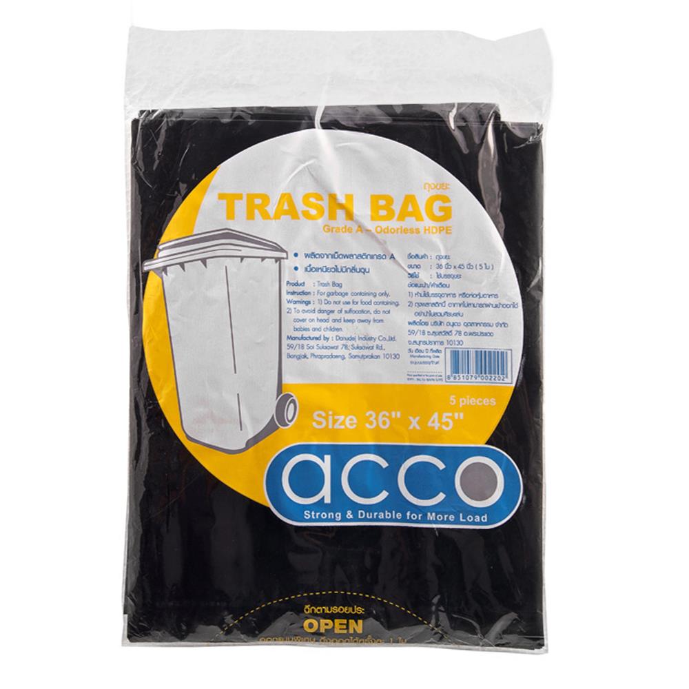 GARBAGE BAGS THIN ACCO 36X45" 5PCS BLACK