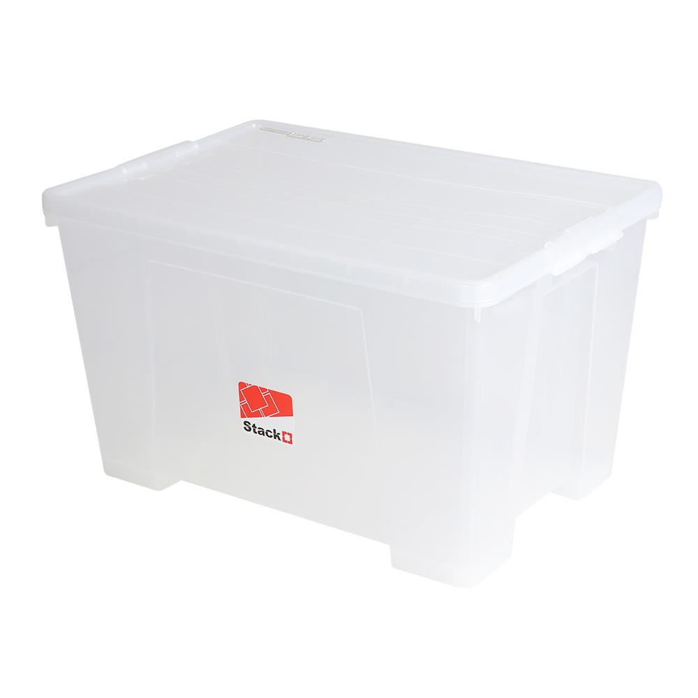 STORAGE BOX WITH WHEELS STACKO 110L 6655 CLEAR