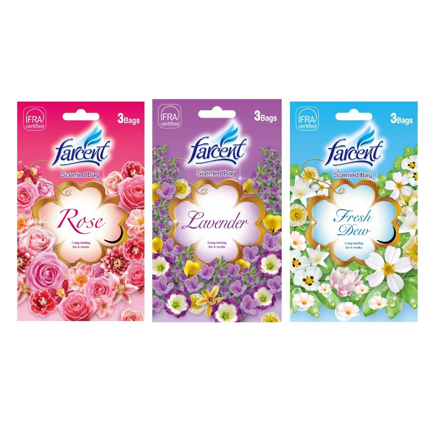 FARCENT SCENTED BAG 3X10G FRESH DEW