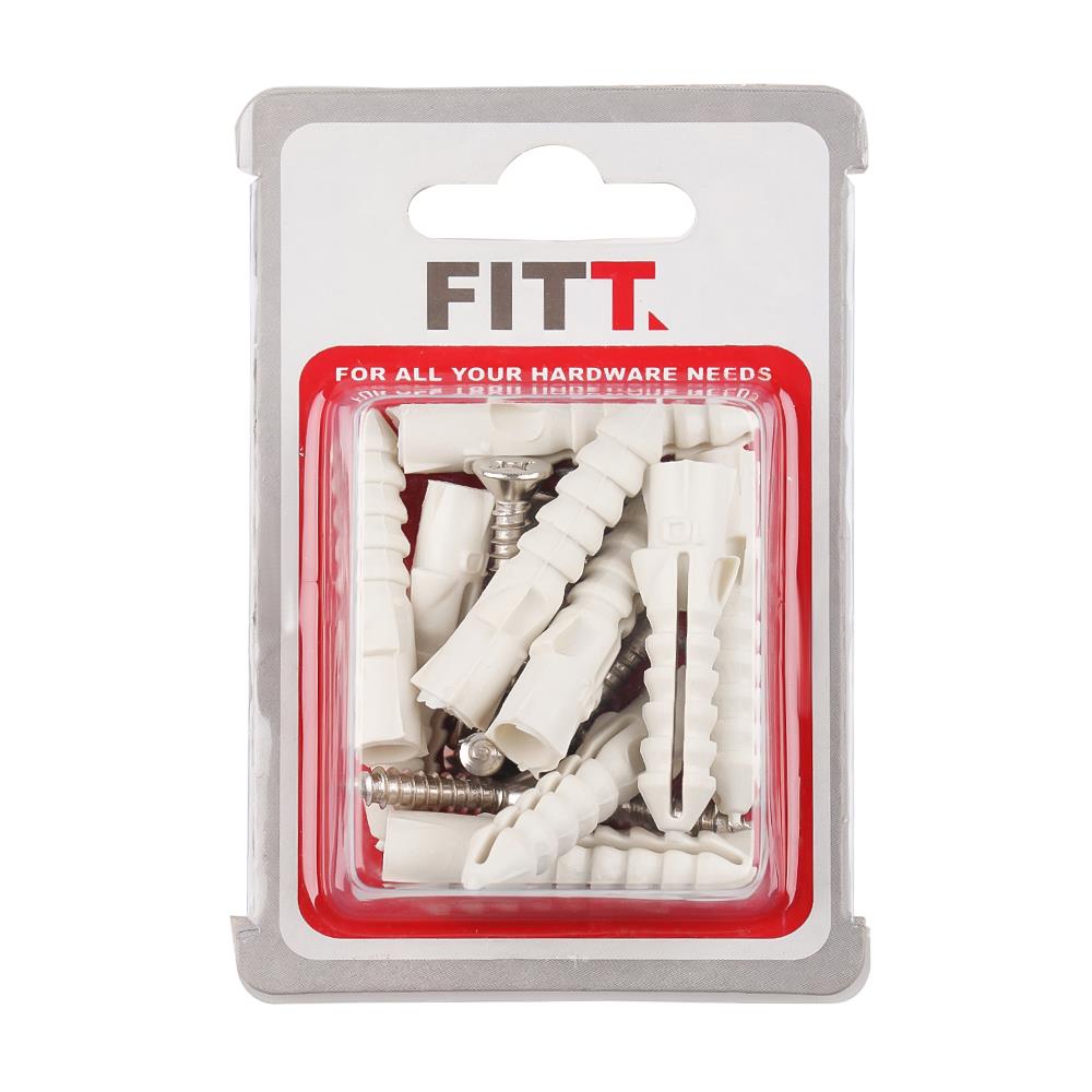 PLASTIC ANCHOR WITH SCREW FITT #10 10EA