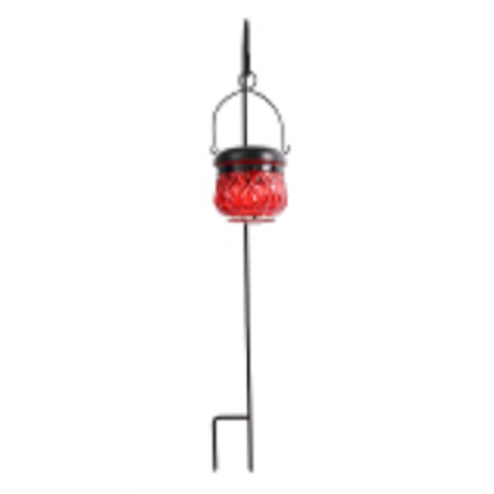 EAGOCRAFT P800055/1050 SOLAR LIGHT RED CRYSTAL POT