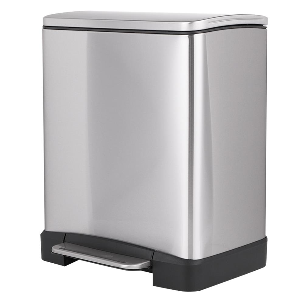 SQUARE DUSTBIN PEDAL ACCO CUBE2 EK1437MT 20L SILVER