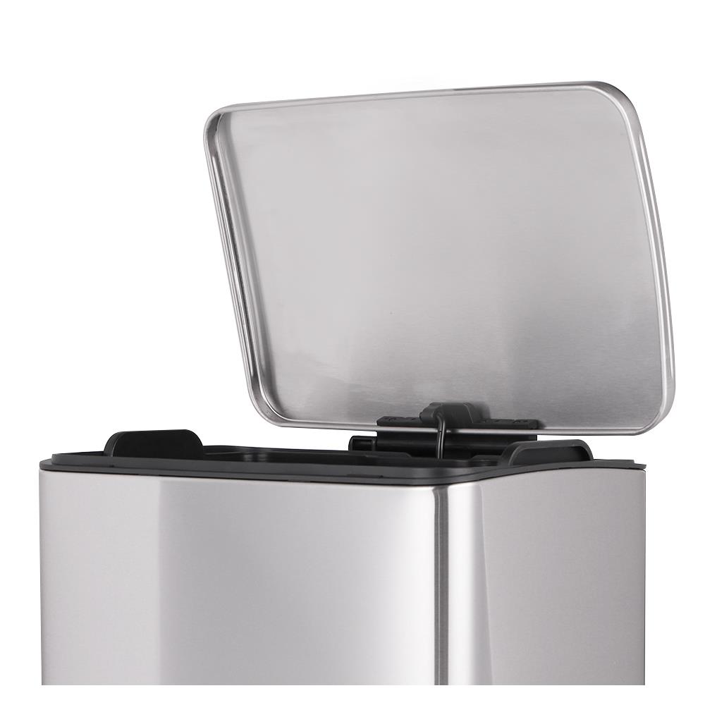 SQUARE DUSTBIN PEDAL ACCO CUBE2 EK1437MT 20L SILVER
