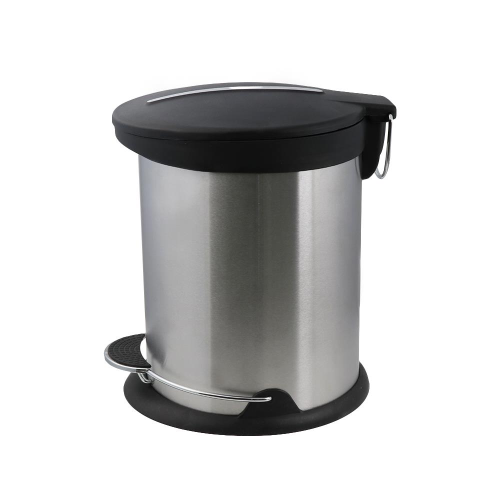 ROUND DUSTBIN PEDAL ACCO HP-008 5L SILVER
