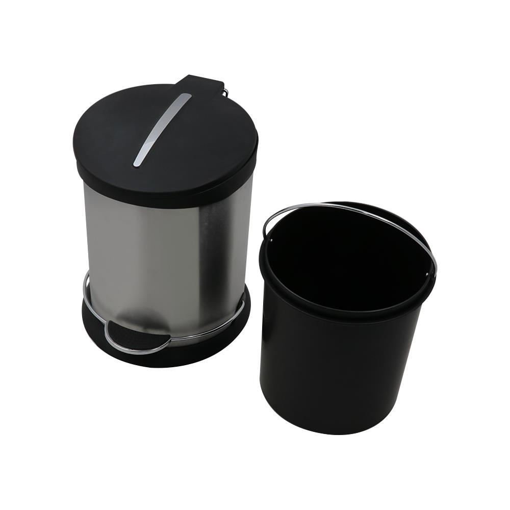 ROUND DUSTBIN PEDAL ACCO HP-008 5L SILVER