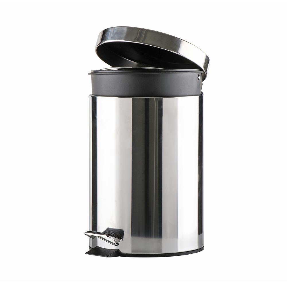 ROUND DUSTBIN PEDAL ACCO HP-006 5L SILVER