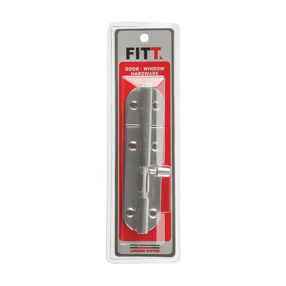 DOOR BOLT FITT WL34-3-SS 4IN SILVER