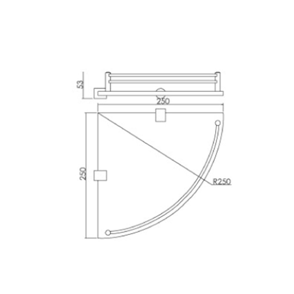 SORENTO GLASS SHELF 1 TIER SRT2106C W25XD25XH5 CM